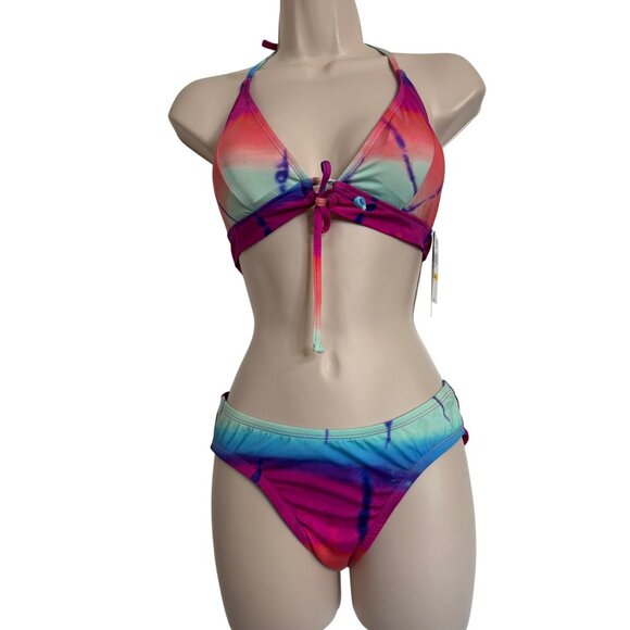 Lucky Brand Two Piece Bikini Set Size S/M Padded Adjustable Hipster $132 NWT - Picture 7 of 8